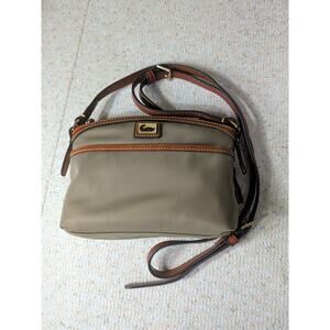Doing & Bourke Beige Cross-Body Nylon Leather Brass Adjustable Strap